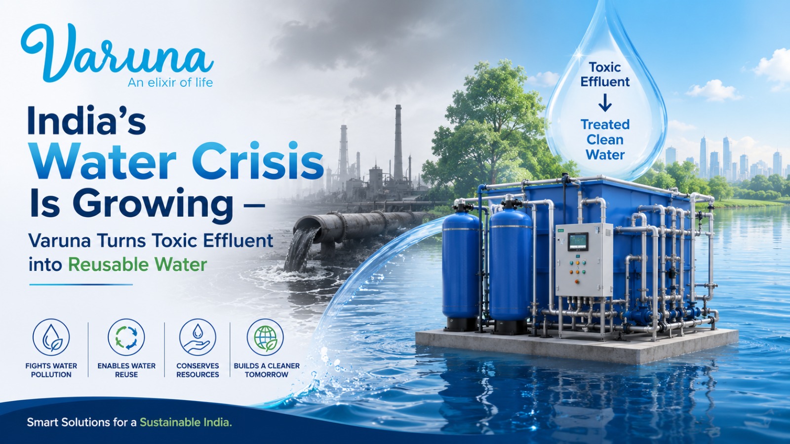 India’s Water Crisis Is Growing — Varuna Turns Toxic Effluent into Reusable Water