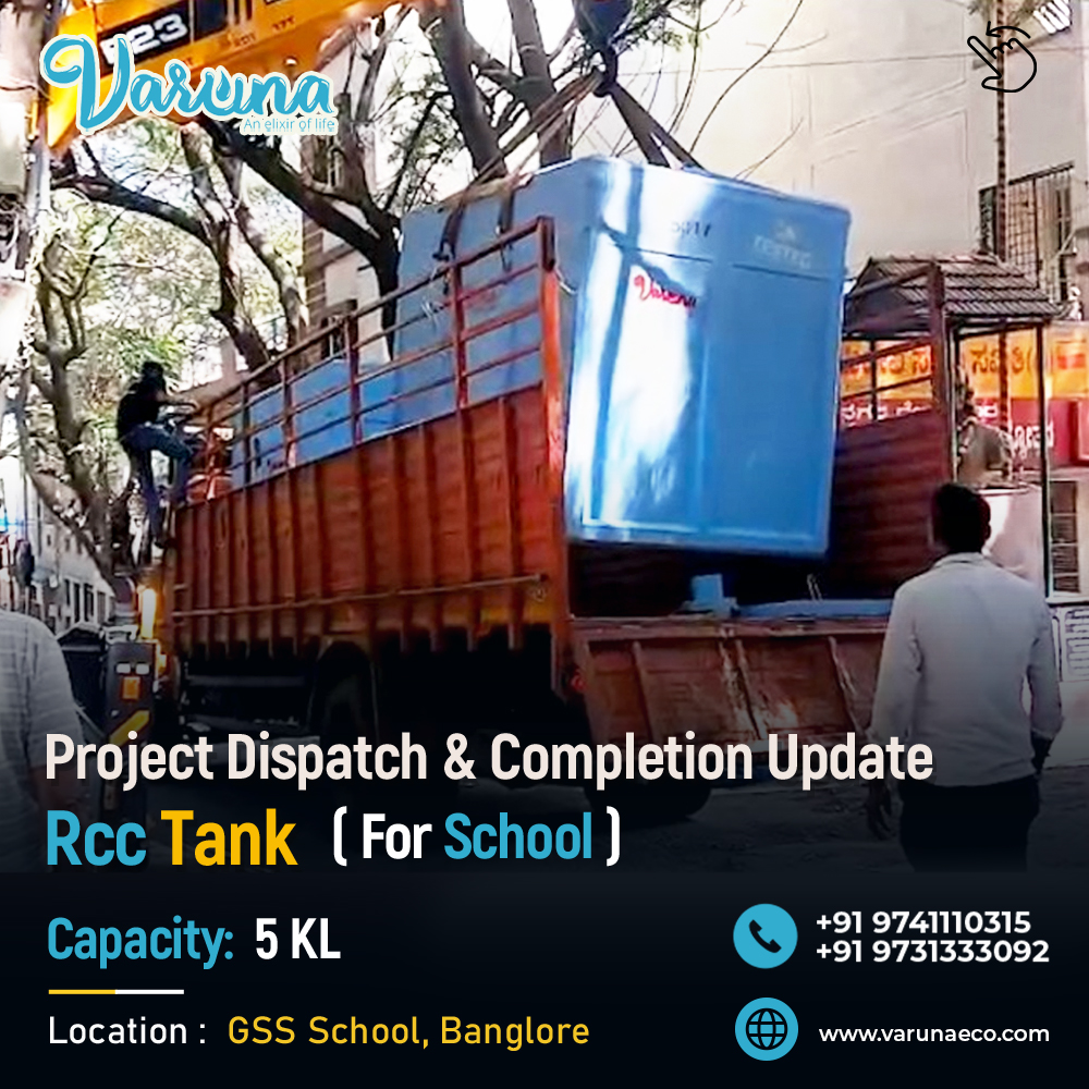 5 KL RCC Water Tank Dispatched for GSS School, Bangalore | Project Update | Varuna